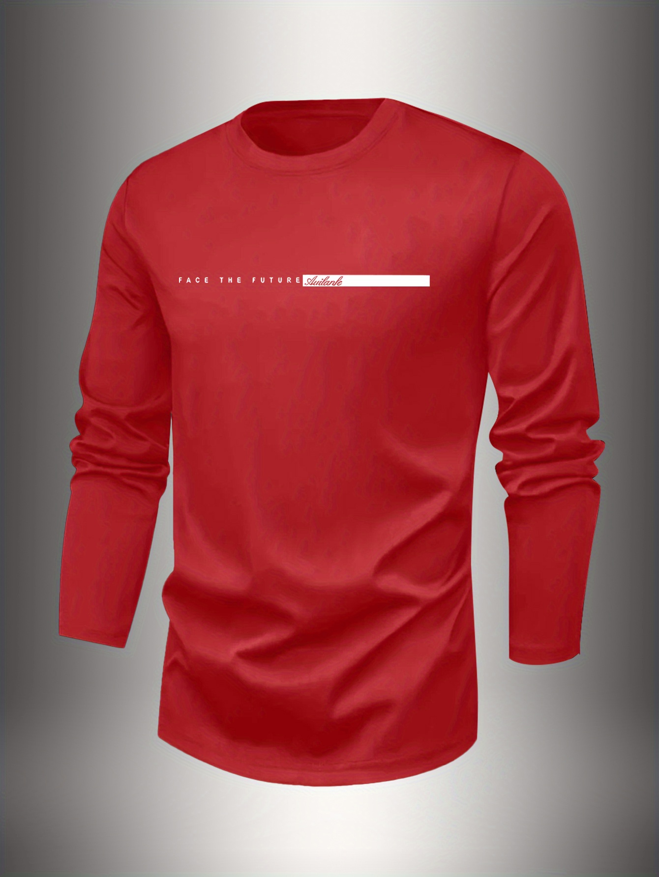 Undershirt Crew Neck - 100% Baumwolle Herren Rundhals-Langarm-T-Shirt, locker geschnitten,